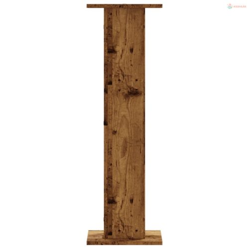 2 db antik fa színű szerelt fa növénytartó állvány 30x30x95 cm