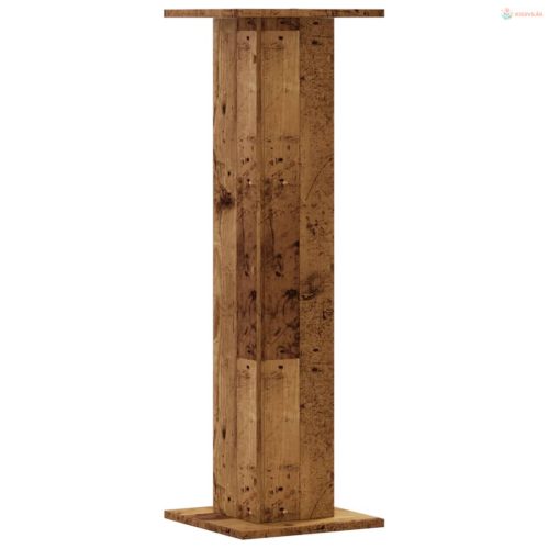 2 db antik fa színű szerelt fa növénytartó állvány 30x30x95 cm