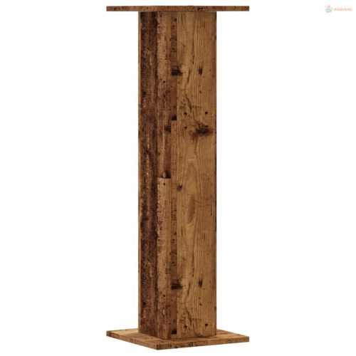 2 db antik fa színű szerelt fa növénytartó állvány 30x30x95 cm