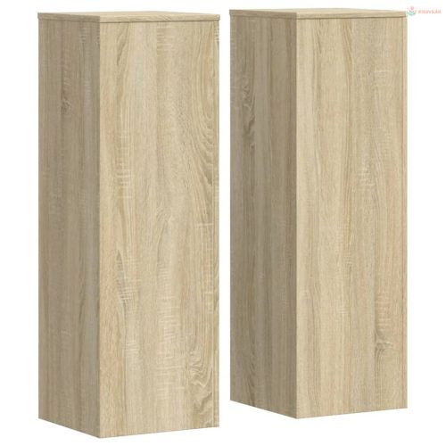 2 db sonoma tölgy szerelt fa növénytartó állvány 33x33x100 cm