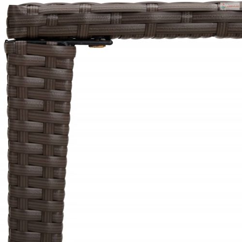 3 db barna polyrattan rakásolható kerti asztal