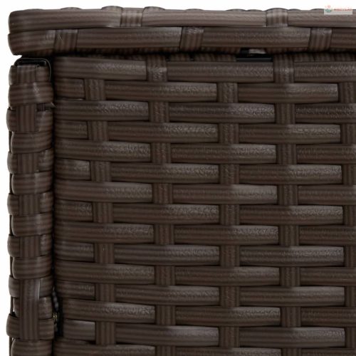 3 db barna polyrattan kerti kisasztal