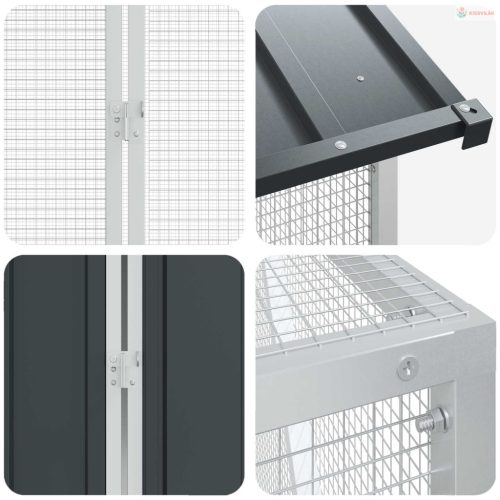 Madár kalitka Antracit 821,5 x 111 x 142 cm Horganyzott acél