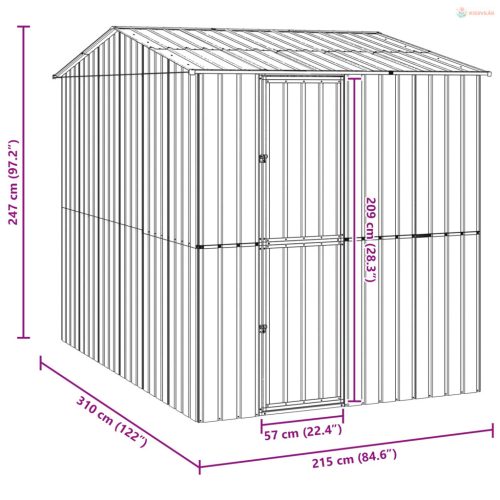 Madár kalitka Antracit 215 x 310 x 247 cm Horganyzott acél