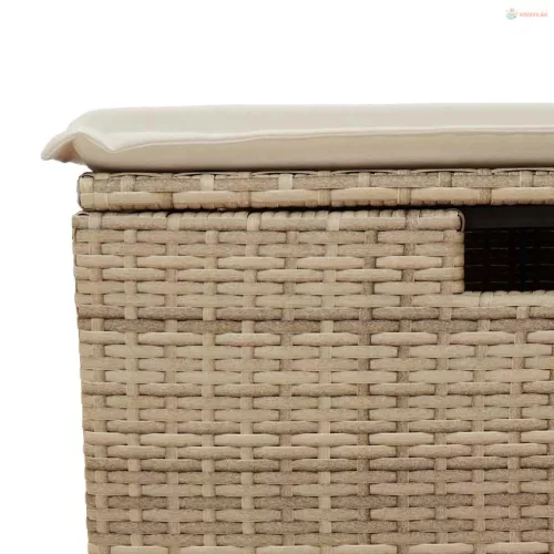 4 részes bézs polyrattan kerti ülőgarnitúra párnákkal