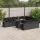 11 részes fekete polyrattan kerti ülőgarnitúra párnákkal