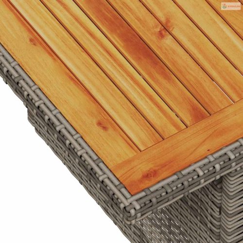 11 részes szürke polyrattan kerti ülőgarnitúra párnákkal