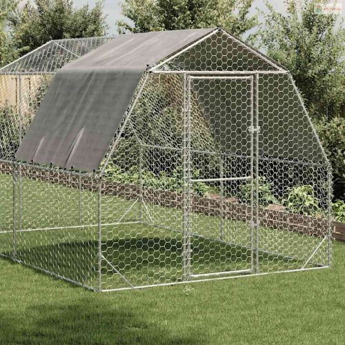 Csirkekifutó tetővel 2,5x4x2,25 m horganyzott acél