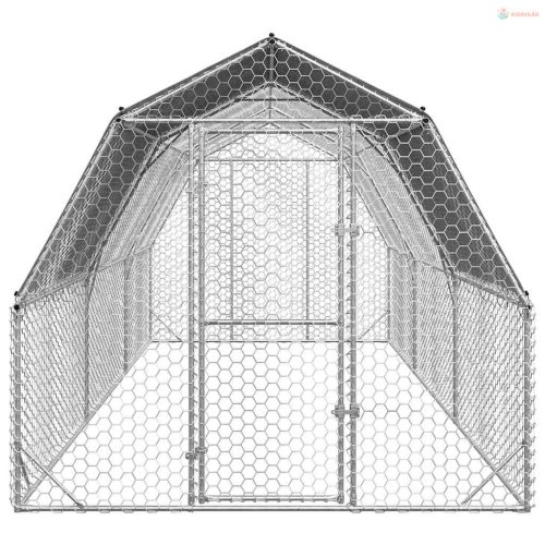 Csirkekifutó tetővel 2,5x6x2,25 m horganyzott acél