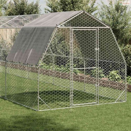 Csirkekifutó tetővel 2,5x12x2,25 m horganyzott acél