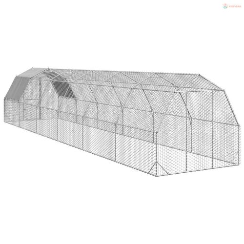 Csirkekifutó tetővel 2,5x12x2,25 m horganyzott acél