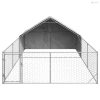 Horganyzott acél kültéri kutyafuttató kifutóval 6x3x1,9 m