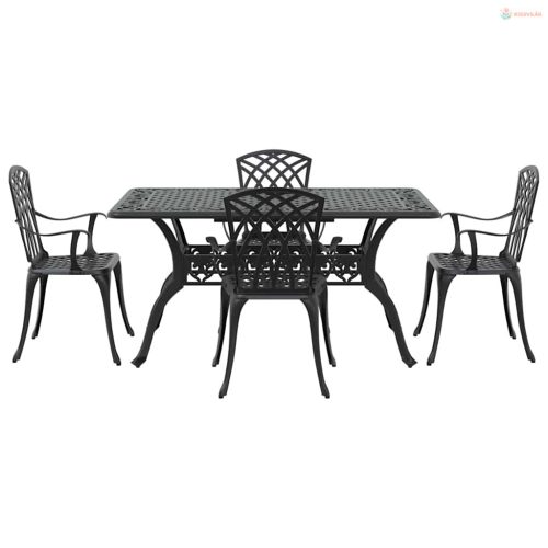 Kert étkező szett 5 pcs Fekete Alumínium