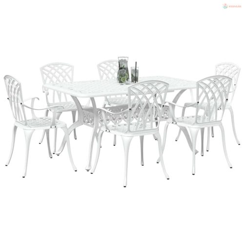 Kert étkező szett 7 pcs Fehér Alumínium