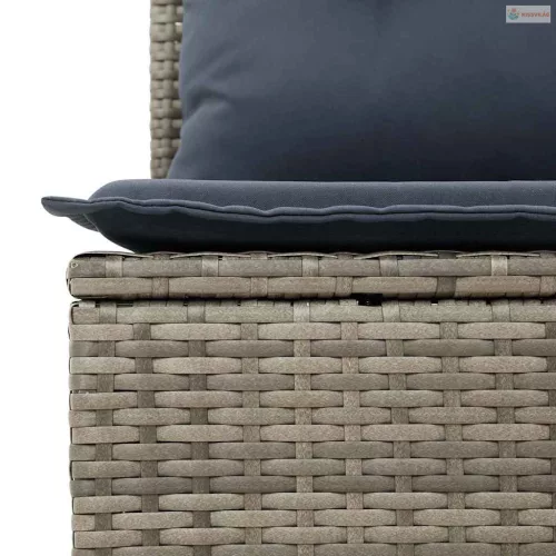 Kerti Kanapé Szett 10 pcs Szürke és sötétkék polirattan