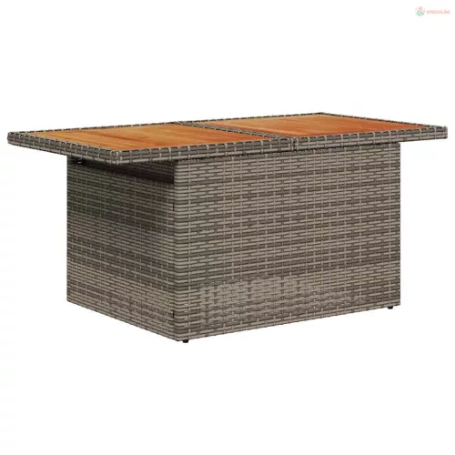 Kerti Kanapé Szett tárolóval 10 pcs Szürke Poli rattan