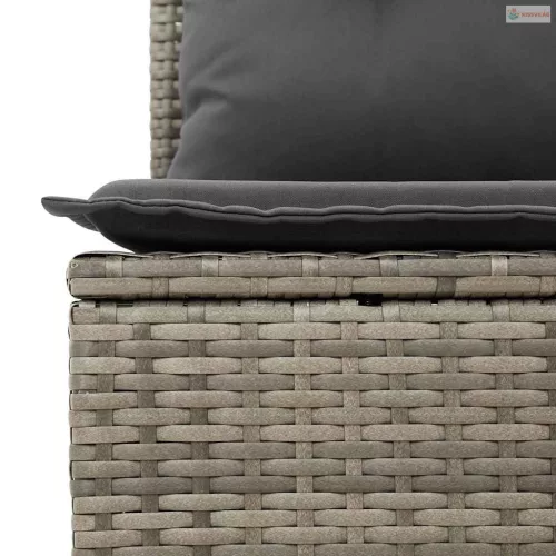 Kerti Kanapé Szett tárolóval 10 pcs Szürke Poli rattan