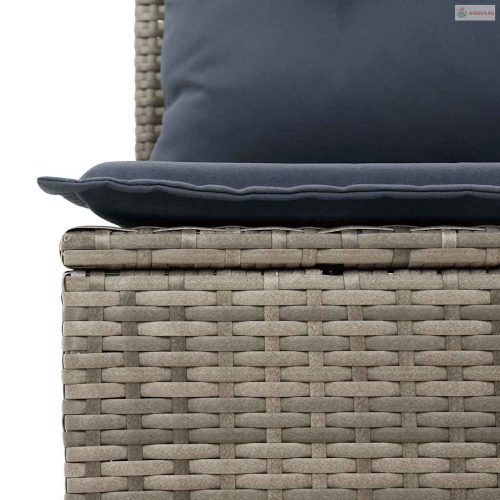 Kerti Kanapé Szett tárolóval 11 pcs Szürke Poli rattan