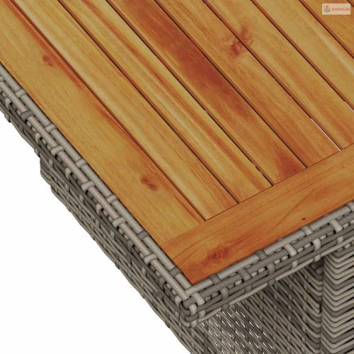 Kerti Kanapé Szett tárolóval 11 pcs Szürke Poli rattan