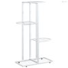 Fehér 4 szintes acél virágtartó állvány 43 x 22 x 76 cm