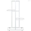 Fehér 4 szintes acél virágtartó állvány 43 x 22 x 76 cm