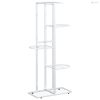 Fehér 5 szintes acél virágtartó állvány 43 x 22 x 98 cm