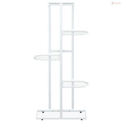 Fehér 5 szintes acél virágtartó állvány 43 x 22 x 98 cm