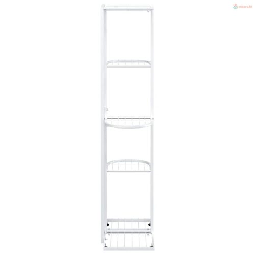 Fehér 5 szintes acél virágtartó állvány 43 x 22 x 98 cm