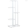 Fehér 5 szintes acél virágtartó állvány 43 x 22 x 98 cm