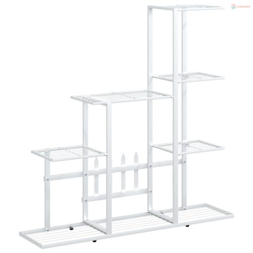 Fehér acél virágtartó állvány 94,5 x 25 x 88 cm