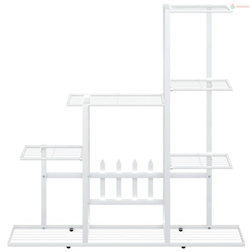 Fehér acél virágtartó állvány 94,5 x 25 x 88 cm