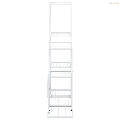 Fehér acél virágtartó állvány 94,5 x 25 x 88 cm