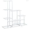 Fehér acél virágtartó állvány 94,5 x 25 x 88 cm