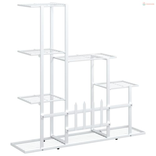 Fehér acél virágtartó állvány 94,5 x 25 x 88 cm