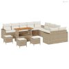 Kerti Kanapé Szett 14 pcs Bézs polirattan