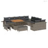 Kerti Kanapé Szett 13 pcs Szürke polirattan