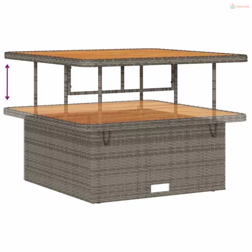 Kerti Kanapé Szett 12 pcs Szürke polirattan