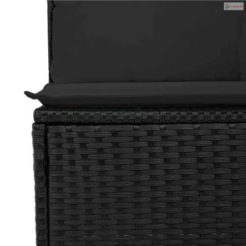 Kerti Kanapé Szett 13 pcs Fekete polirattan