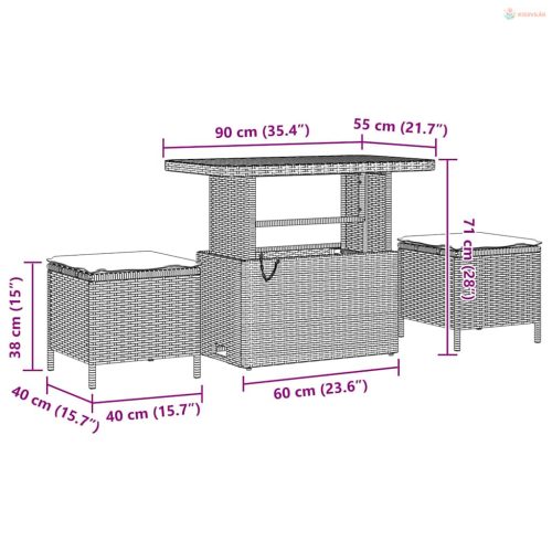 Kerti Kanapé Szett 13 pcs Bézs polirattan