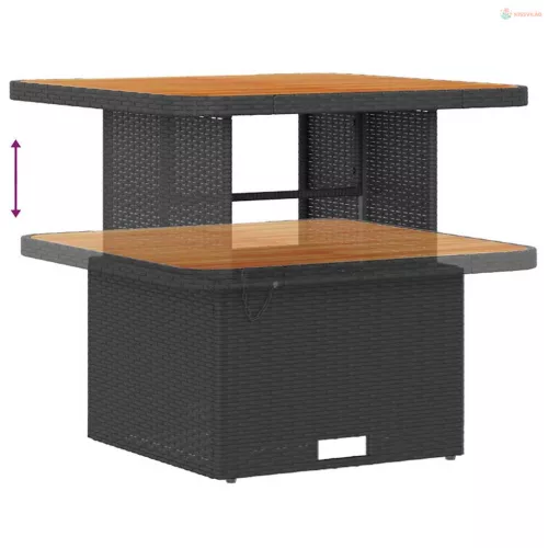 Kerti Kanapé Szett párnával 12 pcs Fekete polirattan