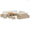 Kerti Kanapé Szett 13 pcs Bézs polirattan