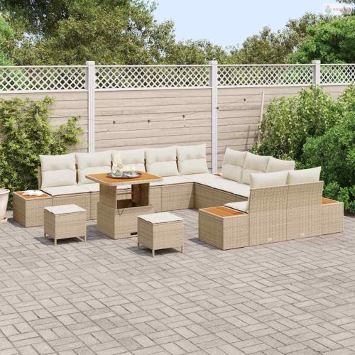 Kerti Kanapé Szett 13 pcs Bézs polirattan