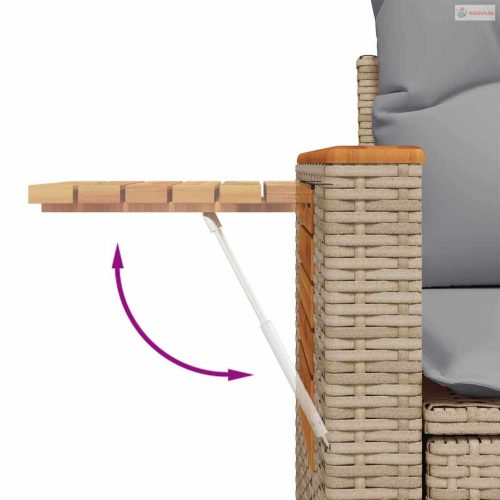 Kerti Kanapé Szett párnával 13 pcs Beige és Világosszürke