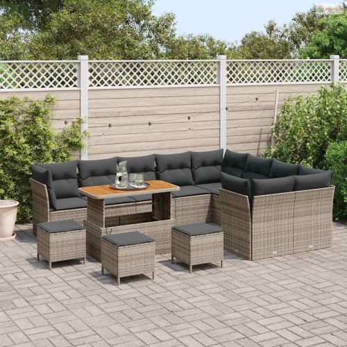 Kerti Kanapé Szett párnával tárolóval 13 pcs Szürke