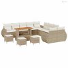 Kerti Kanapé Szett párnával tárolóval 14 pcs bézs és krémszínű