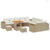 Kerti Kanapé Szett párnával 13 pcs Beige és krém polirattan