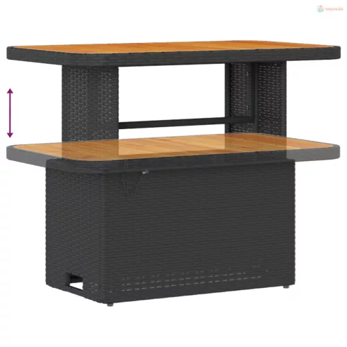 Kerti Kanapé Szett párnával 13 pcs Fekete polirattan