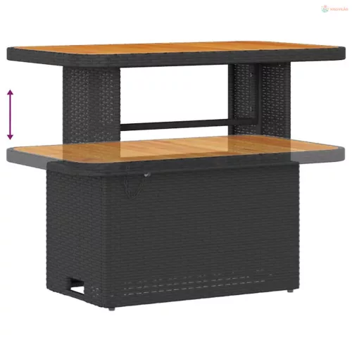 Kerti Kanapé Szett párnával tárolóval párnával 12 pcs Fekete