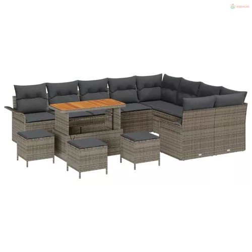 Kerti Kanapé Szett párnával tárolóval párnával 13 pcs Szürke