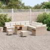 Kerti Kanapé Szett párnával tárolóval 13 pcs Beige és krém